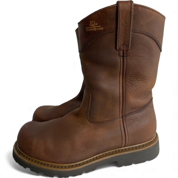 Chippewa Leather IQ Brown Steel Toe Engineer Biker Work Boots Men's 9.5 XW - Picture 4 of 12